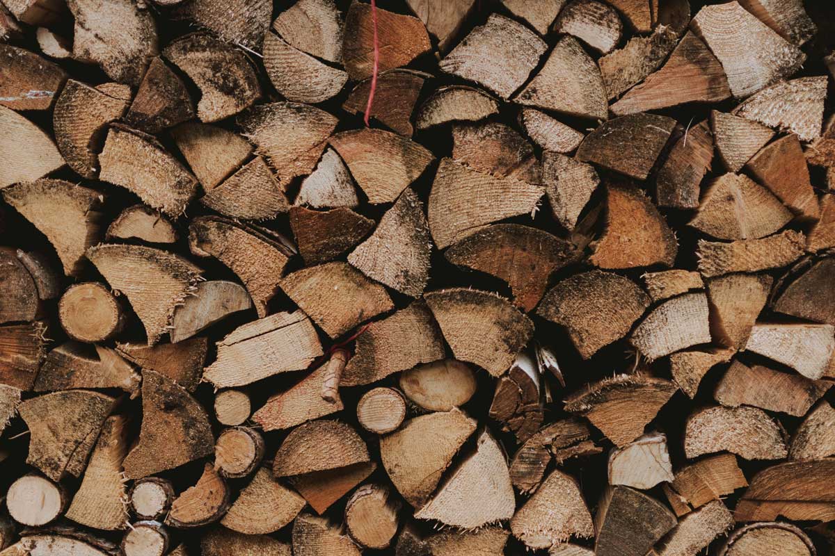 a pile of cut wood